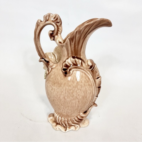 Vintage MCM Drip Glaze Vee Jackson Bud Vase With Hand applied Magnolia Flowers - Picture 3 of 6